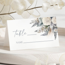 Boho White Rose Bloemen Tuin Tuin Huwelijk Plaatskaartje