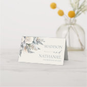 Boho White Rose Bloemen Tuin Tuin Huwelijk Plaatskaartje (Achterkant)