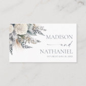 Boho White Rose Bloemen Tuin Tuin Huwelijk Plaatskaartje (Achterkant)