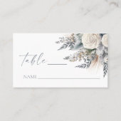 Boho White Rose Bloemen Tuin Tuin Huwelijk Plaatskaartje (Voorkant)