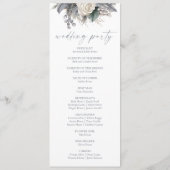 Boho White Rose Bloemen Tuin Tuin Huwelijk Programmakaart (Achterkant)