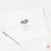 Boho White Rose Bloemen Tuin Tuin Huwelijk Ronde Sticker (Envelop)