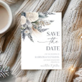 Boho White Rose Bloemen Tuin Tuin Huwelijk Save The Date