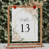 Boho White Rose Bloemenboog Tafelnummer