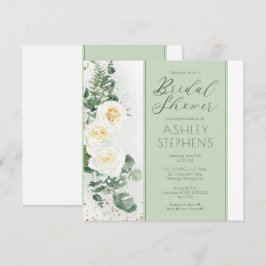 Boho White Rose Floral | EucalyptusVrijgezellenfee Kaart