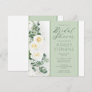Boho White Rose Floral   EucalyptusVrijgezellenfee Kaart