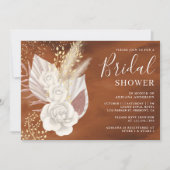 Boho White Rose Pampas Terracotta Vrijgezellenfees Kaart (Voorkant)