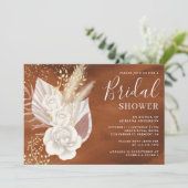 Boho White Rose Pampas Terracotta Vrijgezellenfees Kaart (Staand voorkant)