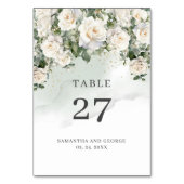 Boho White Roses Bloementuin groen en goud Kaart (Voorkant)