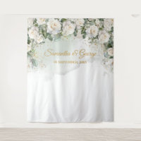Boho White Roses groen en gouden bruiloft