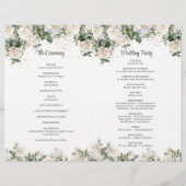 Boho White Roses groen en gouden ceremonie (Achterkant)