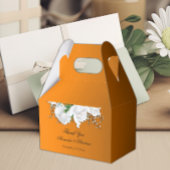 Boho White Roses op Oranje bruiloft Bedankdoosjes