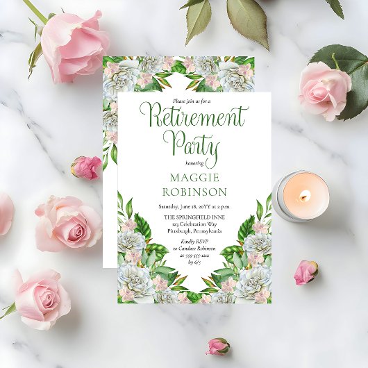 Boho White Roses | Orchideeën Floral Retirement Pa Kaart