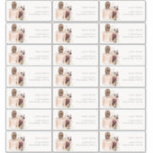 Boho White Wedding Gown Bride Guest Adres Sticker (Voorkant)