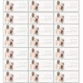 Boho White Wedding Gown Bride Guest Adres Sticker