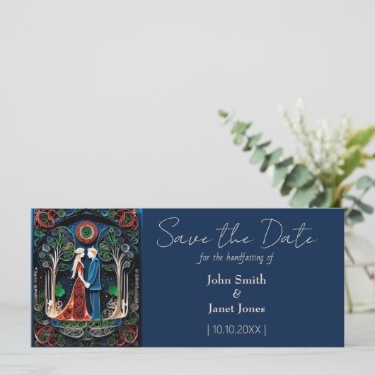 Boho Wicca Bruiloft Save the Date (Staand voorkant)
