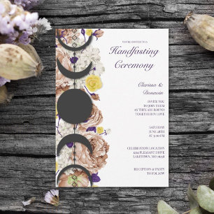 Boho Wiccan Floral Moon Phase Handfasting Kaart