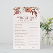 Boho Wie kent de bruid beste Vrijgezellenfeest spe (Staand voorkant)