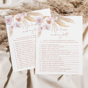 Boho Wie kent mama beste baby shower spel