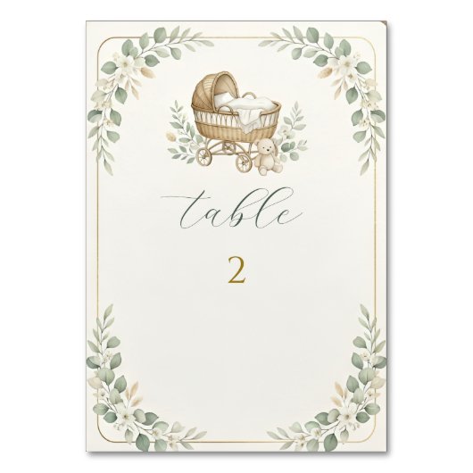 Boho Wieg Greenery Baby Shower  Kaart (Voorkant)
