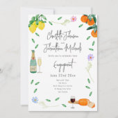 Boho wijn en kaas verlovingsfeest kaart (Voorkant)