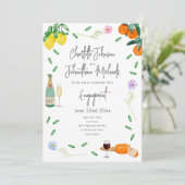 Boho wijn en kaas verlovingsfeest kaart (Staand voorkant)