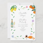 Boho wijn en kaas verlovingsfeestje kaart (Voorkant)