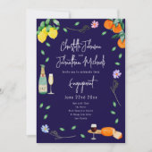 Boho wijn en kaas verlovingsfeestje kaart (Voorkant)