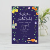 Boho wijn en kaas verlovingsfeestje kaart (Staand voorkant)