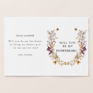 Boho Wil Je Mijn Bloemenmeisje Zijn Kaart