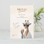 boho wild bridal shower safari invitation kaart (Staand voorkant)