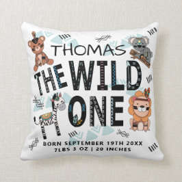 Boho Wild één geboorte statistieken Kussen