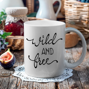Boho Wild en Free Hand-Lettering Koffiemok