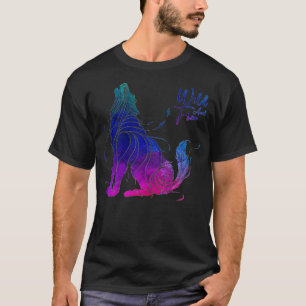 Boho Wild en Free Waterverf Howling Wolf Mannen Wo T-shirt