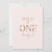Boho Wild en Onederful Safari 1e verjaardag Kaart (Achterkant)