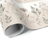 Boho Wild Flower | Woestijntuin Bloemenpatroon Cadeaupapier (Rol Hoek)