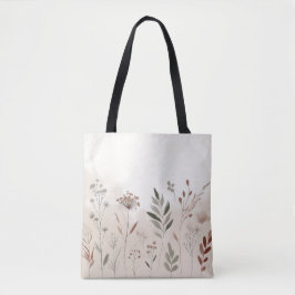 Boho Wild Flower | Woestijntuin Bloemenpatroon Tote Bag