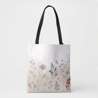 Boho Wild Flower | Woestijntuin Bloemenpatroon Tote Bag