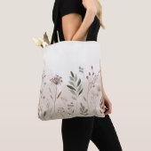 Boho Wild Flower | Woestijntuin Bloemenpatroon Tote Bag (Dichtbij)