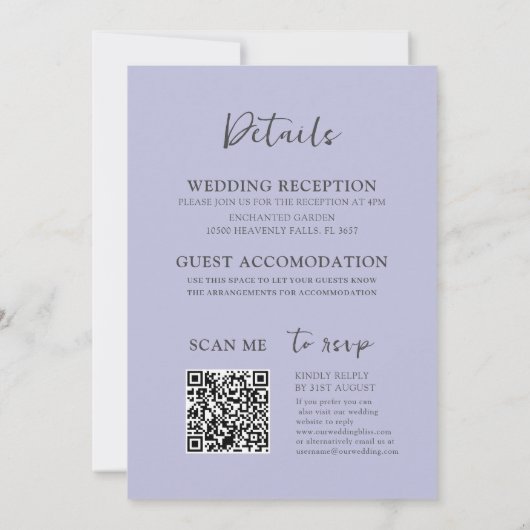 Boho Wild Flower Wreath All-in-One Wedding Kaart (Achterkant)