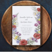 Boho Wild Flower Wreath Waterverf Wedding Kaart