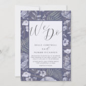 Boho Wild Flowers Dusty Paars Script Wedding Inv Kaart (Voorkant)