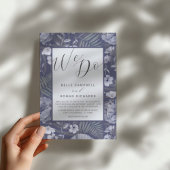 Boho Wild Flowers Dusty Paars Script Wedding Inv Kaart