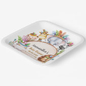 Boho Wild Giraffe Zebra Elephant Baby shower Papieren Bordje (Gebogen)