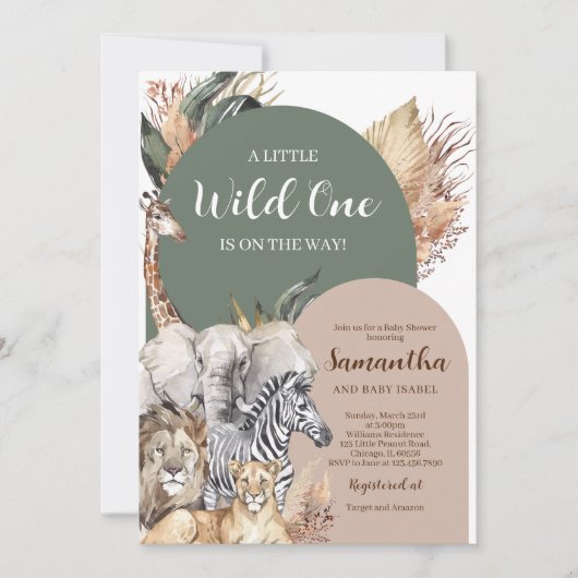 Boho Wild One Baby shower Kaart (Voorkant)