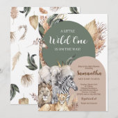 Boho Wild One Baby shower Kaart (Voorkant / Achterkant)