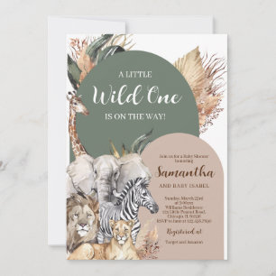 Boho Wild One Baby shower Kaart