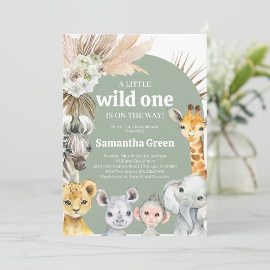 Boho Wild One Baby shower Kaart (Staand voorkant)