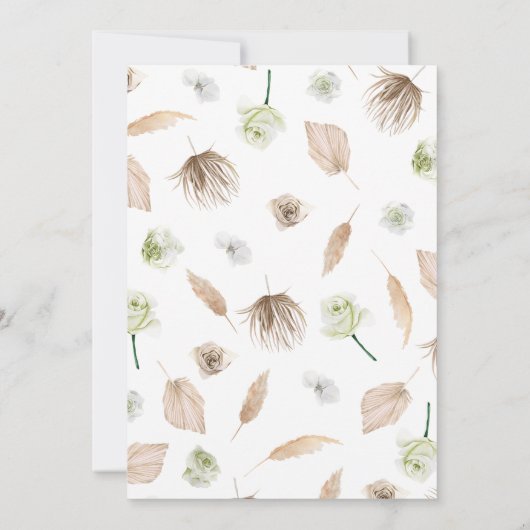 Boho Wild One Baby shower Kaart (Achterkant)