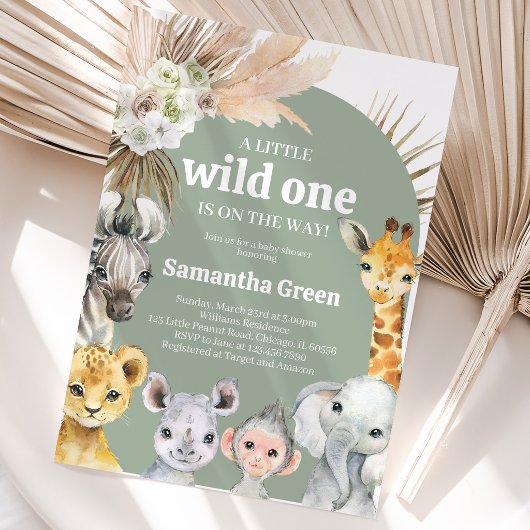 Boho Wild One Baby Shower Kaart